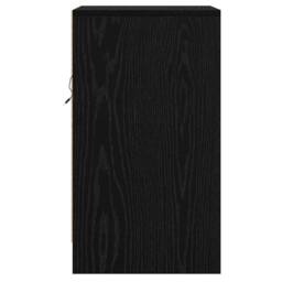 Berkfield Home Bedside Cabinet with LED Lights Black Oak Engineered Wood - thumbnail 7
