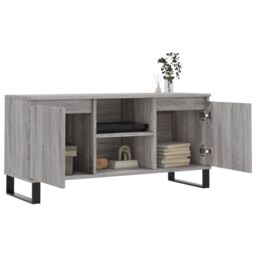 Berkfield Home TV Cabinet Grey Sonoma 104x35x50 cm Engineered Wood - Size: 104 x 35 x 50 cm - thumbnail 4