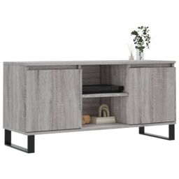 Berkfield Home TV Cabinet Grey Sonoma 104x35x50 cm Engineered Wood - Size: 104 x 35 x 50 cm - thumbnail 3