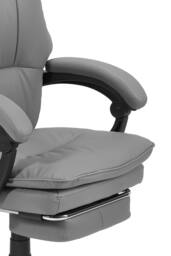 Living and Home Height-Adjustable Ergonomic Office Chair with Plush Seat, 135° Tilt & Footrest in Grey - thumbnail 6