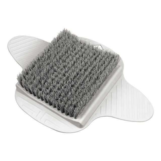 mysmartbuy Bath or Shower Floor Foot Brush - No Bend Grey Silicone Feet Scrubber with Hard-Wearing Bristles & Anti-Slip Suction Cup Base - image 1