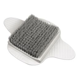 mysmartbuy Bath or Shower Floor Foot Brush - No Bend Grey Silicone Feet Scrubber with Hard-Wearing Bristles & Anti-Slip Suction Cup Base - thumbnail 1