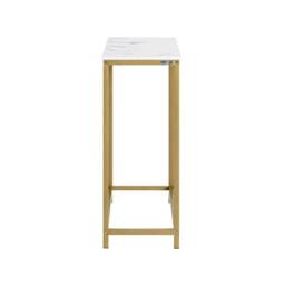 SoBuy Slim Console Table - Marble Effect Top in Gold - thumbnail 5