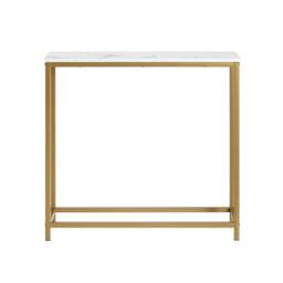 SoBuy Slim Console Table - Marble Effect Top in Gold - thumbnail 2