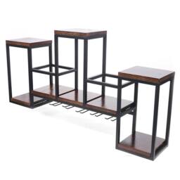 Kelvenix Wall Mounted Wine Rack Wine Bottle Storage in Brown - Size: 0.6m2 - thumbnail 1
