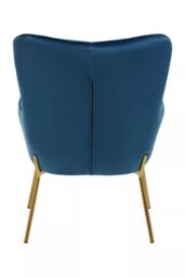 Orsina High Back Velvet Armchair with Gold Legs, Versatile & Durable Armchair, Easy to Maintain Bucket Chair in Blue - thumbnail 4