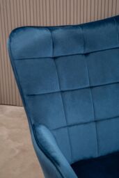 Orsina High Back Velvet Armchair with Gold Legs, Versatile & Durable Armchair, Easy to Maintain Bucket Chair in Blue - thumbnail 6