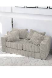 Groundlevel Camden 2 Seater Velvet Sofa in Natural - thumbnail 1