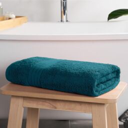 OHS Luxury 100% Cotton Bath Sheet Bathroom Towel in Teal - thumbnail 3