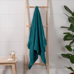 OHS Luxury 100% Cotton Bath Sheet Bathroom Towel in Teal - thumbnail 2