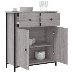 Berkfield Home Sideboard Grey Sonoma 70x30x80 cm Engineered Wood - Size: 70 x 30 x 80 cm - thumbnail 4