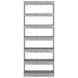 Berkfield Home Book Cabinet/Room Divider Concrete Grey 80x30x198 cm Engineered Wood - Size: 80 x 30 x 198 cm - thumbnail 5