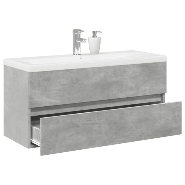 Berkfield Home 2 Piece Bathroom Furniture Set Concrete Grey Engineered Wood - image 1