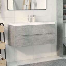Berkfield Home 2 Piece Bathroom Furniture Set Concrete Grey Engineered Wood - thumbnail 3