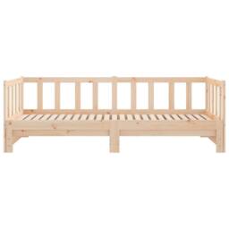 Berkfield Home Day Bed with Trundle 90x200 cm Solid Wood Pine in Natural - thumbnail 6