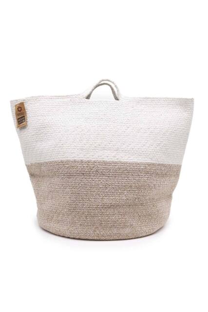 KDMD Cotton Rope Laundry & Storage Basket 45x40cm -Beige, Durable & Stylish in Beige - Size: 45x40 cm - image 1