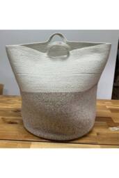 KDMD Cotton Rope Laundry & Storage Basket 45x40cm -Beige, Durable & Stylish in Beige - Size: 45x40 cm - thumbnail 2