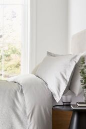 Murmur 'Meadow' Cotton Sateen Oxford Pillowcase in Grey - thumbnail 2