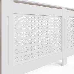 FWStyle Geometric X-Large Grey Radiator Cover (H) 82.3 (W) 172cm (D) 19cm in White - thumbnail 4