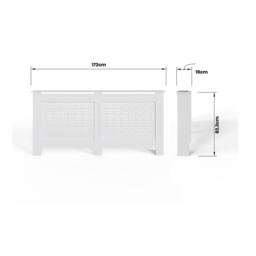FWStyle Geometric X-Large Grey Radiator Cover (H) 82.3 (W) 172cm (D) 19cm in White - thumbnail 5