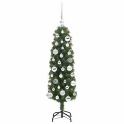 Berkfield Home Stunning Artificial Christmas Tree with 150 LEDs with Stand Green - thumbnail 4