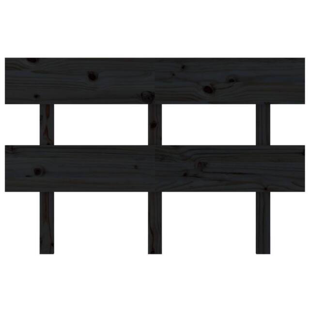 Berkfield Home Beautiful Bed Headboard Black 144x3x81 cm Solid Wood Pine - Size: 144 x 3 x 81 cm - image 1