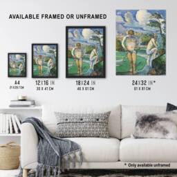 Artery8 Bathers at Rest Oil Painting Paul Cezanne Framed Wall Art Print - Size: A4 - thumbnail 3