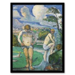 Artery8 Bathers at Rest Oil Painting Paul Cezanne Framed Wall Art Print - Size: A4 - thumbnail 1