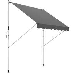 OUTSUNNY 3 x 1.5m Patio Adjust Awning Floor, Retractable Shade UV Protective in Grey - thumbnail 2