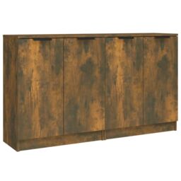 Berkfield Home Sideboards 2 pcs Smoked Oak 60x30x70 cm Engineered Wood in Brown - Size: 60 x 30 x 70 cm - thumbnail 2