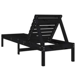 Berkfield Home Sun Loungers 2 pcs Black 199.5x60x74 cm Solid Wood Pine - thumbnail 6