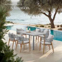 tectake Garden Chair Manacor in Beige - Size: 6 Person - thumbnail 8