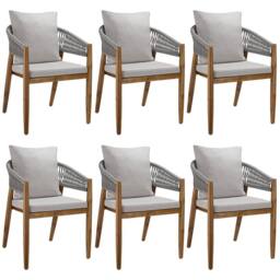 tectake Garden Chair Manacor in Beige - Size: 6 Person - thumbnail 1