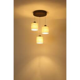 Netlighting Thea Cluster Pendant Matt Gunmetal Linen Cream Shade LED 3000K in Grey - thumbnail 5