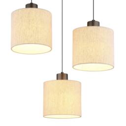Netlighting Thea Cluster Pendant Matt Gunmetal Linen Cream Shade LED 3000K in Grey - thumbnail 3
