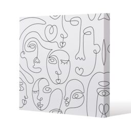 Benjamin Tate Design line drawing of faces (Canvas Print) / 101 x 101 x 4cm in Natural - Size: 101 x 101 x 4 cm - thumbnail 1
