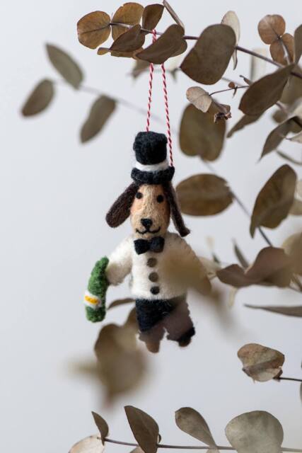 Lily & Me Party Gent Felt Friends Christmas Tree Decoration - image 1