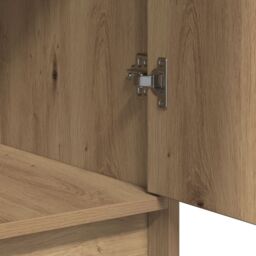 Berkfield Home 3 Piece Dressing Table Set with LED Artisan Oak Engineered Wood in Brown - thumbnail 8