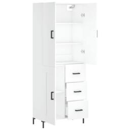 Berkfield Home Highboard White 69.5x34x180 cm Engineered Wood - thumbnail 4