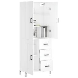 Berkfield Home Highboard White 69.5x34x180 cm Engineered Wood - thumbnail 1