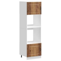 Berkfield Home Oven Cabinets 2 pcs Lucca Old Wood Engineered Wood in Brown - thumbnail 2
