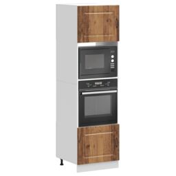 Berkfield Home Oven Cabinets 2 pcs Lucca Old Wood Engineered Wood in Brown - thumbnail 1