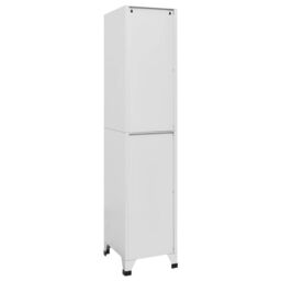 Berkfield Home Locker Cabinet with 2 Compartments 38x45x180 cm in Grey - Size: 38 x 45 x 180 cm - thumbnail 5