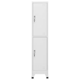 Berkfield Home Locker Cabinet with 2 Compartments 38x45x180 cm in Grey - Size: 38 x 45 x 180 cm - thumbnail 2