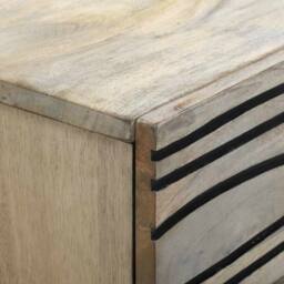 Berkfield Home Modern Bedside Tables with Drawer White & Black 50 x 33 x 60 cm - thumbnail 6