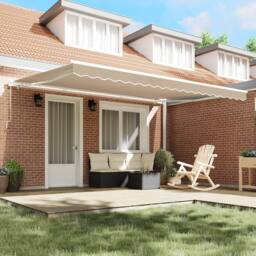 Berkfield Home Manual Retractable Awning Beige 450x300 cm - thumbnail 3