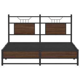 Berkfield Home Decorative Bed Frame without Mattress Brown Oak 137x190 cm Engine - thumbnail 6