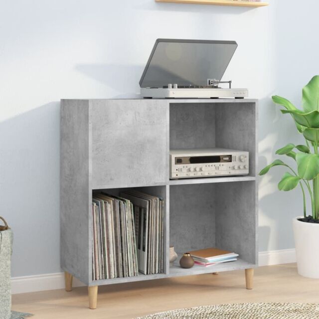Berkfield Home Record Cabinet Concrete Grey 84.5x38x89 cm Engineered Wood - image 1