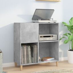 Berkfield Home Record Cabinet Concrete Grey 84.5x38x89 cm Engineered Wood