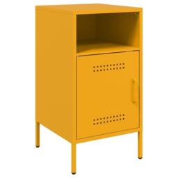 Berkfield Home Sturdy Bedside Cabinets 2 pcs Mustard Yellow 36x39x68 cm Steel - Size: 36 x 39 x 68 cm - thumbnail 5
